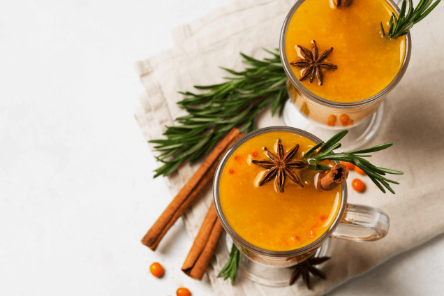 Чай с облепихой и апельсином